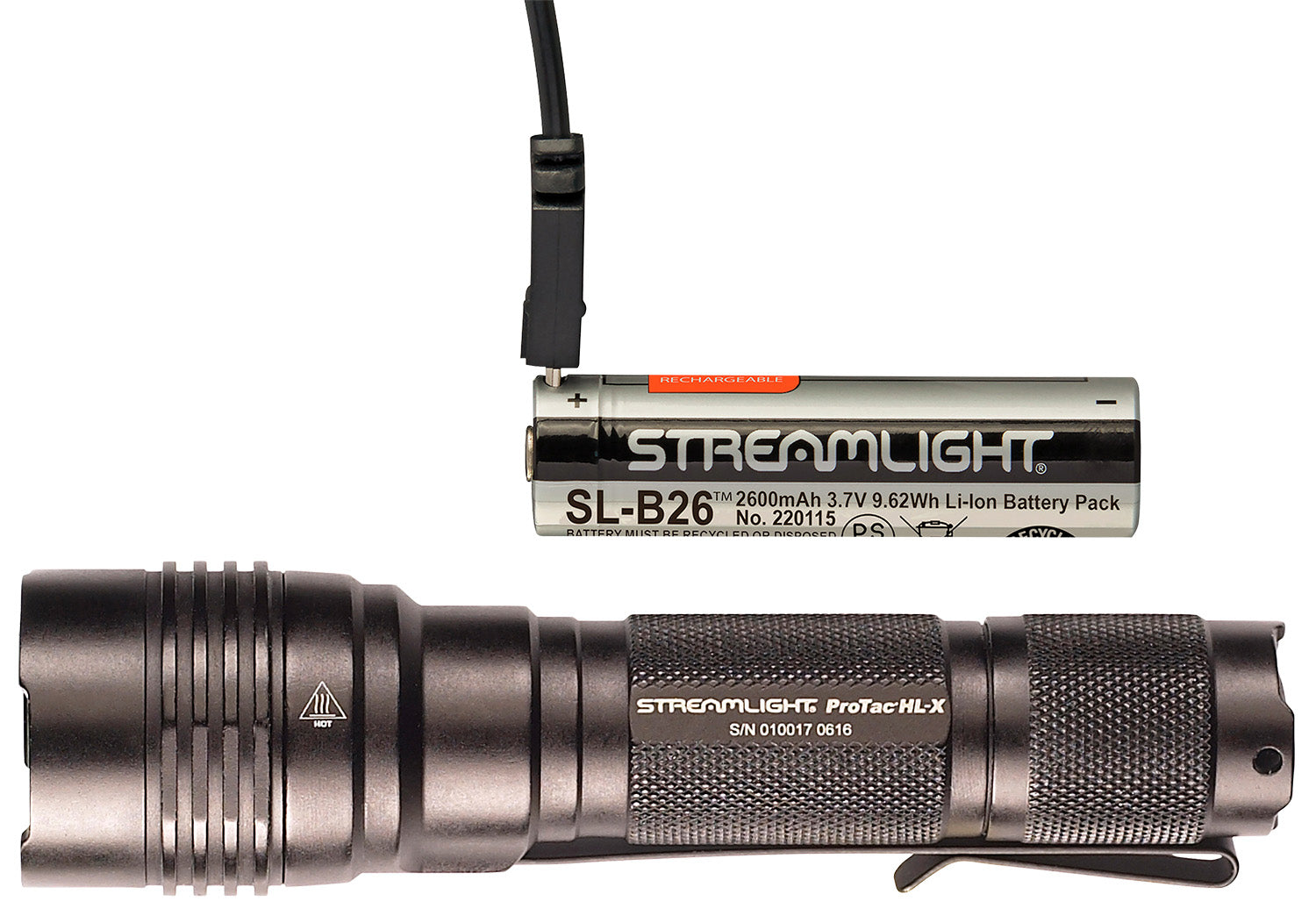 Streamlight ProTac HL-X USB Black Anodized 1000 Lumen Flashlight with Ten-Tap Programming