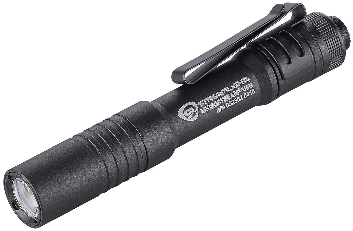 Streamlight 66601 MicroStream USB Black Compact Rechargeable Flashlight 250-Lumen White C4 LED