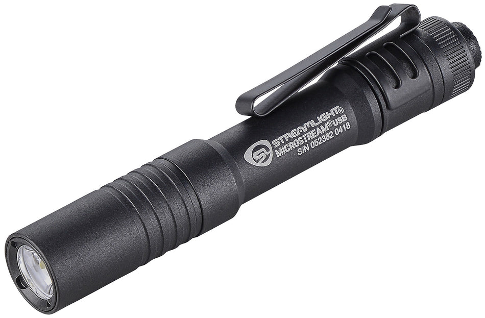 Streamlight 66601 MicroStream USB Black Compact Rechargeable Flashlight 250-Lumen White C4 LED