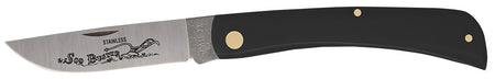 Case 00092 Sod Buster Folding Skinner 3.70" Tru-Sharp Stainless Blade Knife, Smooth Black Synthetic Handle