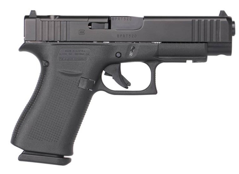 Glock UA4850203FRMOS G48 MOS Slim Compact Frame 9mm Luger 15+1 4.17" Black GMB Barrel, Black nDLC Optic Ready/Serrated Steel Slide, Black Polymer Frame w/Beavertail & Front Rail, Black Textured Polyme