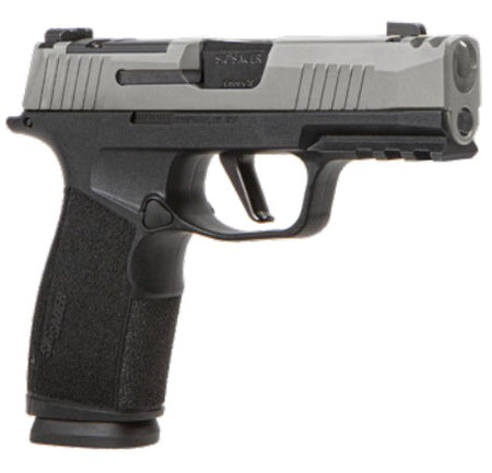 Sig Sauer 365XCA9TCOMP P365 XMacro Compact 9mm Luger 17+1 3.10" Stainless Steel Optic Ready/Serrated Slide, Black Nitron Stainless Steel Frame w/Picatinny Rail, XMacro Polymer Grip, RMSc Footprint