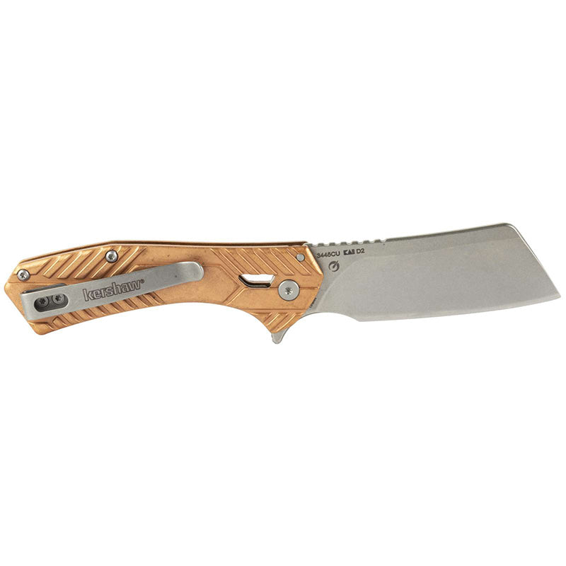 Kershaw Static Cleaver Blade Folder Copper Handle Knife