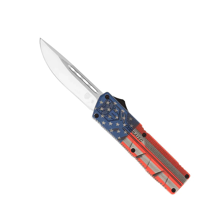 CobraTec Lightweight American Flag D2 Steel OTF Auto Knife
