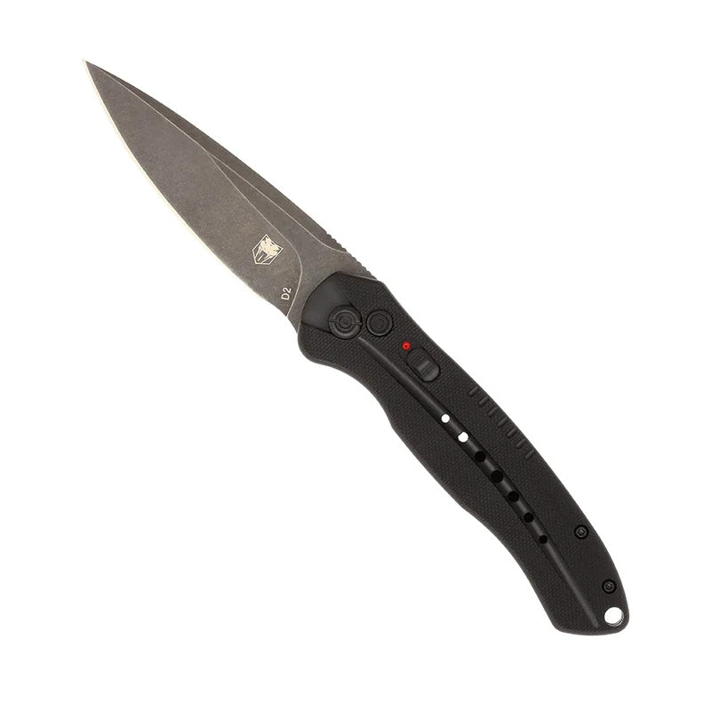 CobraTec Diablo Automatic Folding Knife 3.5 Inch Black D2