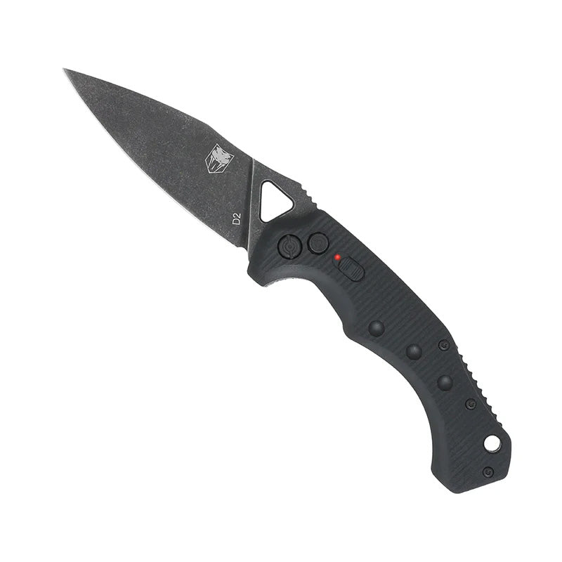 CobraTec Black Ryker Auto Folder Knife 3.75 Inch D2