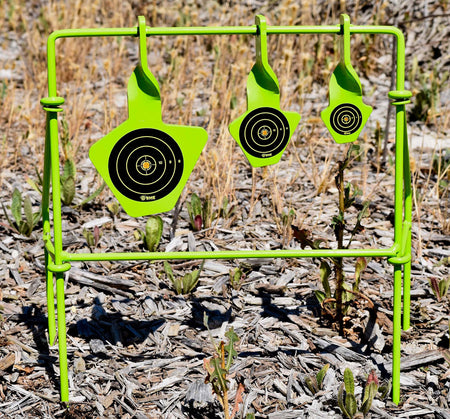 SME SMEST22FLD Handgun Spinning Target Folding Support Steel Black/Green Bullseye