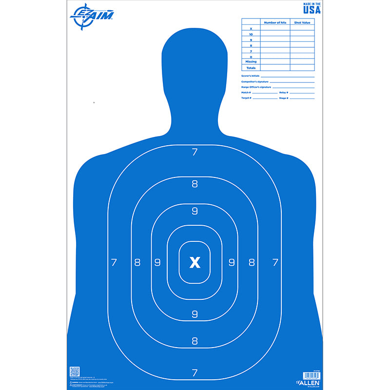 Allen Company EZ Aim B27 Silhouette Shooting Target 23"x35" (50-Pack)