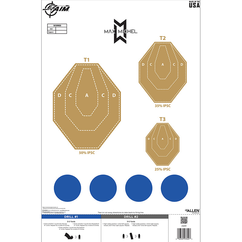 Allen Company EZ Aim Max Michel Course of Fire B-2 Target (50-Pack)