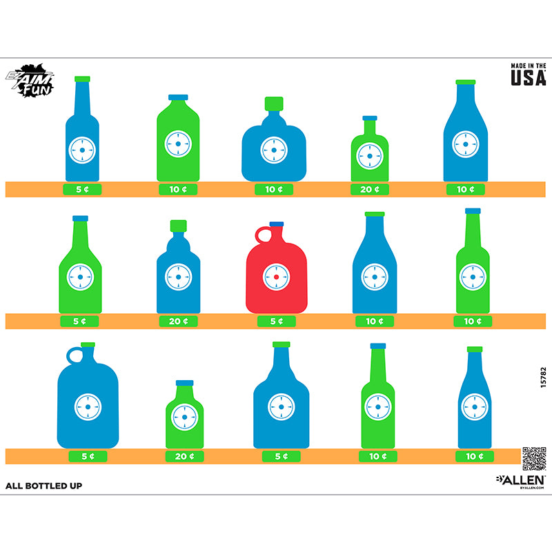 Allen Company EZ Aim All Bottled Up Shooting Target 24"x19" (4-Pack)