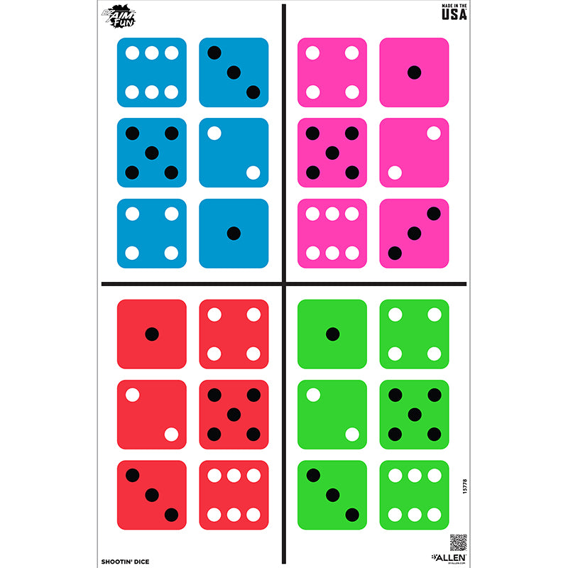 Allen Company EZ Aim Fun Shootin' Dice Target 23"x35" (3-Pack)