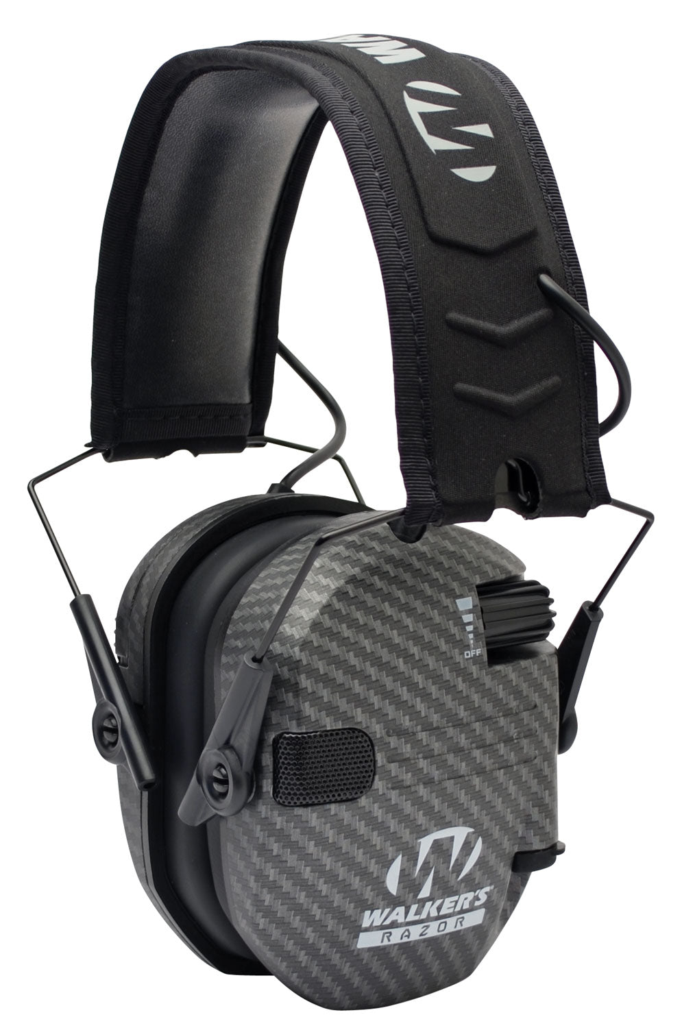 Walker's GWPRSEMCARB Razor Slim 23 dB Electronic Folding Earmuff Carbon Gray/Black Polymer