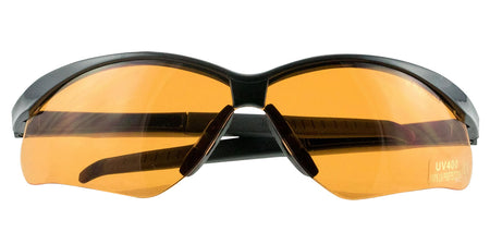 Walker's GWPSGLAMB Crosshair Adult Eye Protection Amber Lens Black Polycarbonate Frame