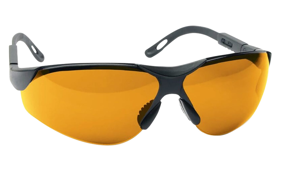 Walker's Elite Adult Sport Glasses - Amber Lens with Adjustable Black Frame