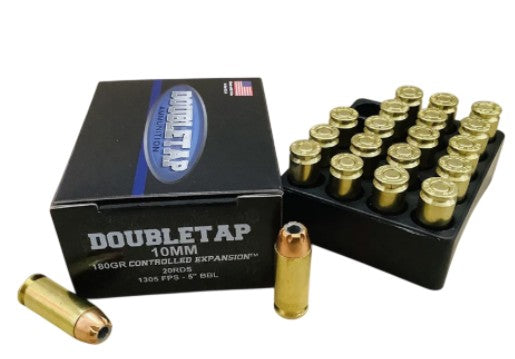 DoubleTap 10mm Auto Controlled Expansion 180 grain Jacketed Hollow Point ammunition