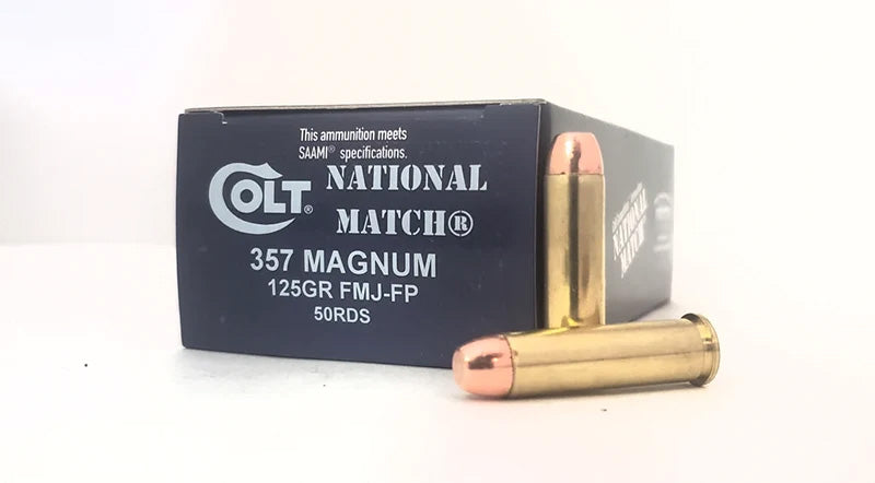 DoubleTap .357 Magnum Colt National Match 125 grain Full Metal Jacket Flat Point ammunition