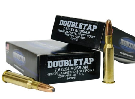 DoubleTap 7.62x54mmR DT Long Gun 180 grain Jacketed Soft Point ammunition