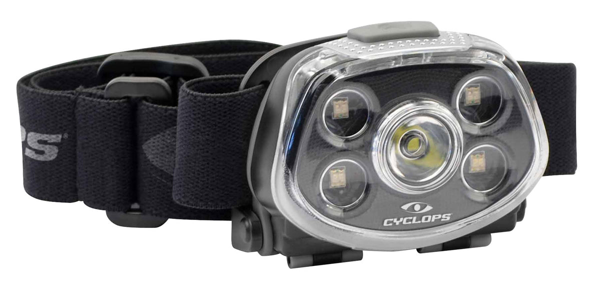 Cyclops CYCHLFXP XP Force Multi-Color LED Headlamp 350 Lumens High White Cree XT-E S3 Bulb Black
