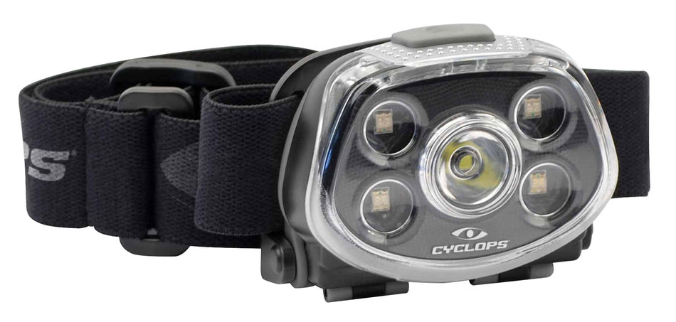 Cyclops CYCHLFXP XP Force Multi-Color LED Headlamp 350 Lumens High White Cree XT-E S3 Bulb Black