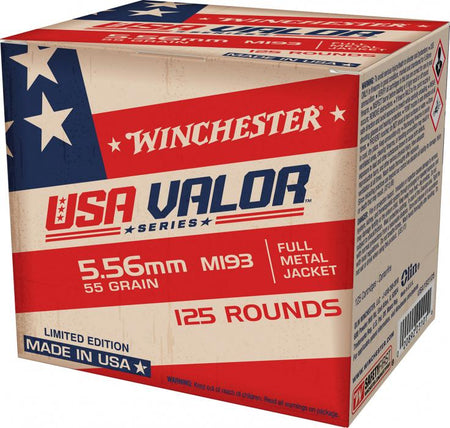 Winchester 5.56x45mm NATO USA Valor M193 55 grain Full Metal Jacket ammunition