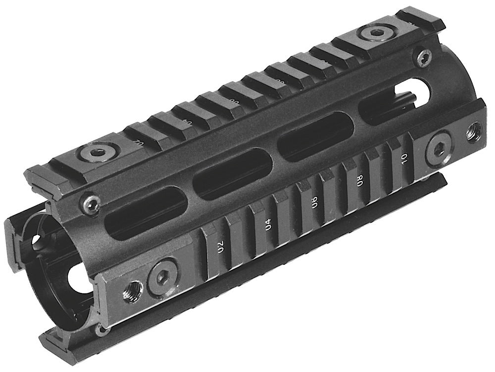 NcStar MAR4S Carbine Length Quad Rail System AR-15 6.70" Hardcoat Anodized Aluminum Black