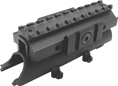 NcStar Tri-Rail See-Thru Receiver Cover for SKS, Black Anodized Aluminum, 4.80" Weaver