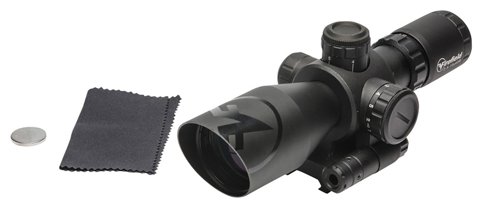 Firefield FF13065 Barrage 2.5-10x40mm Illuminated Mil-Dot Matte Black Riflescope and Red Laser Combo