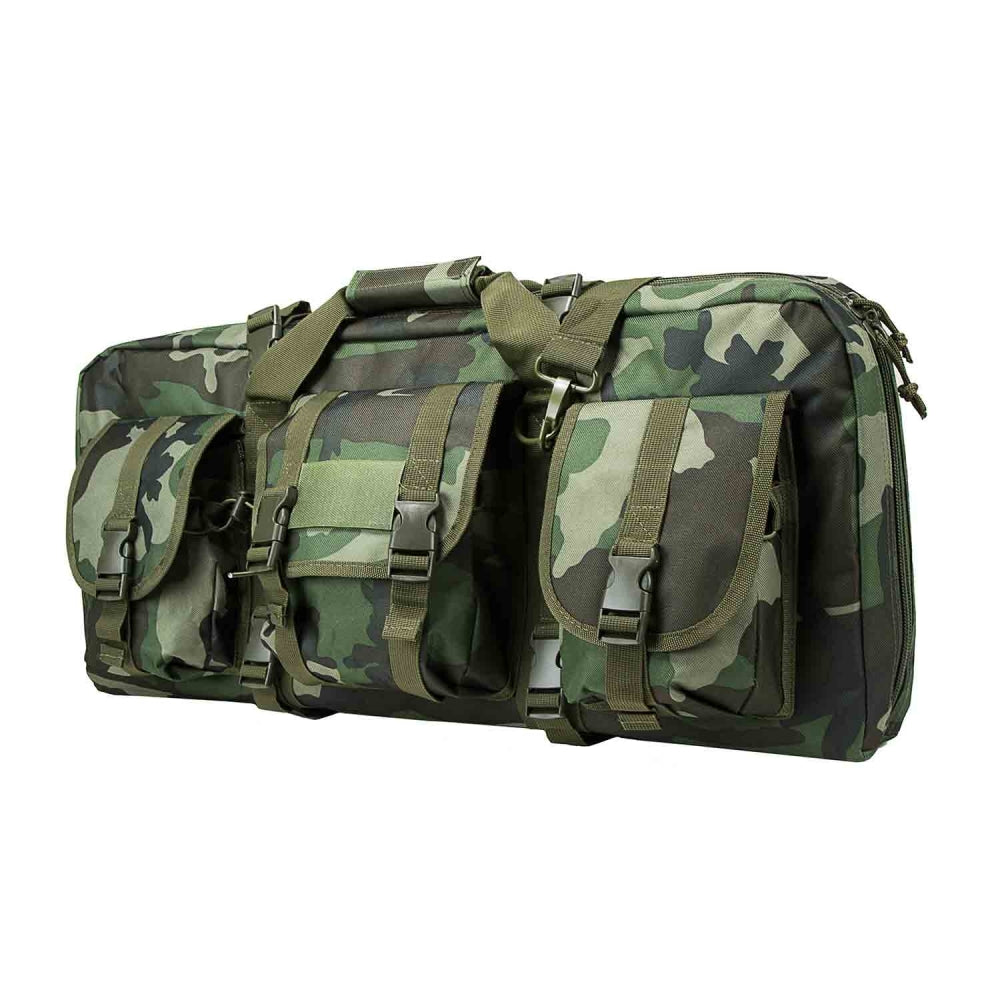 VISM Deluxe AR15/AK SubGun Pistol Case 3-Pocket Woodland Camo 28"