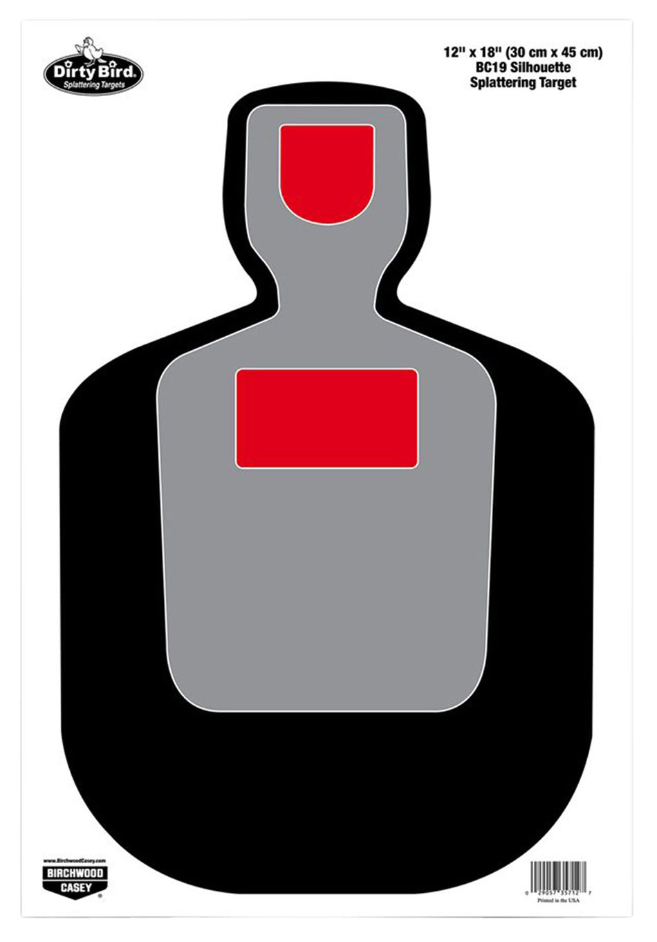 Birchwood Casey 35717 Dirty Bird Silhouette Tagboard Pistol Shooting Targets 12"x18" Multi-Color 8Pk