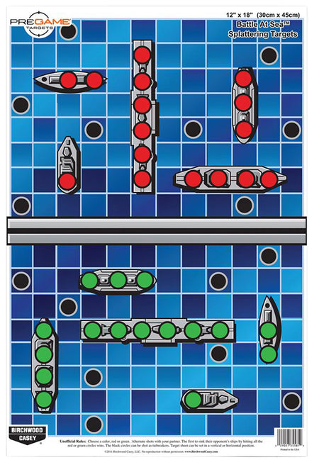 Birchwood Casey 35560 Pregame Battle at Sea Self-Adhesive Shooting Target Universal 8-Pack