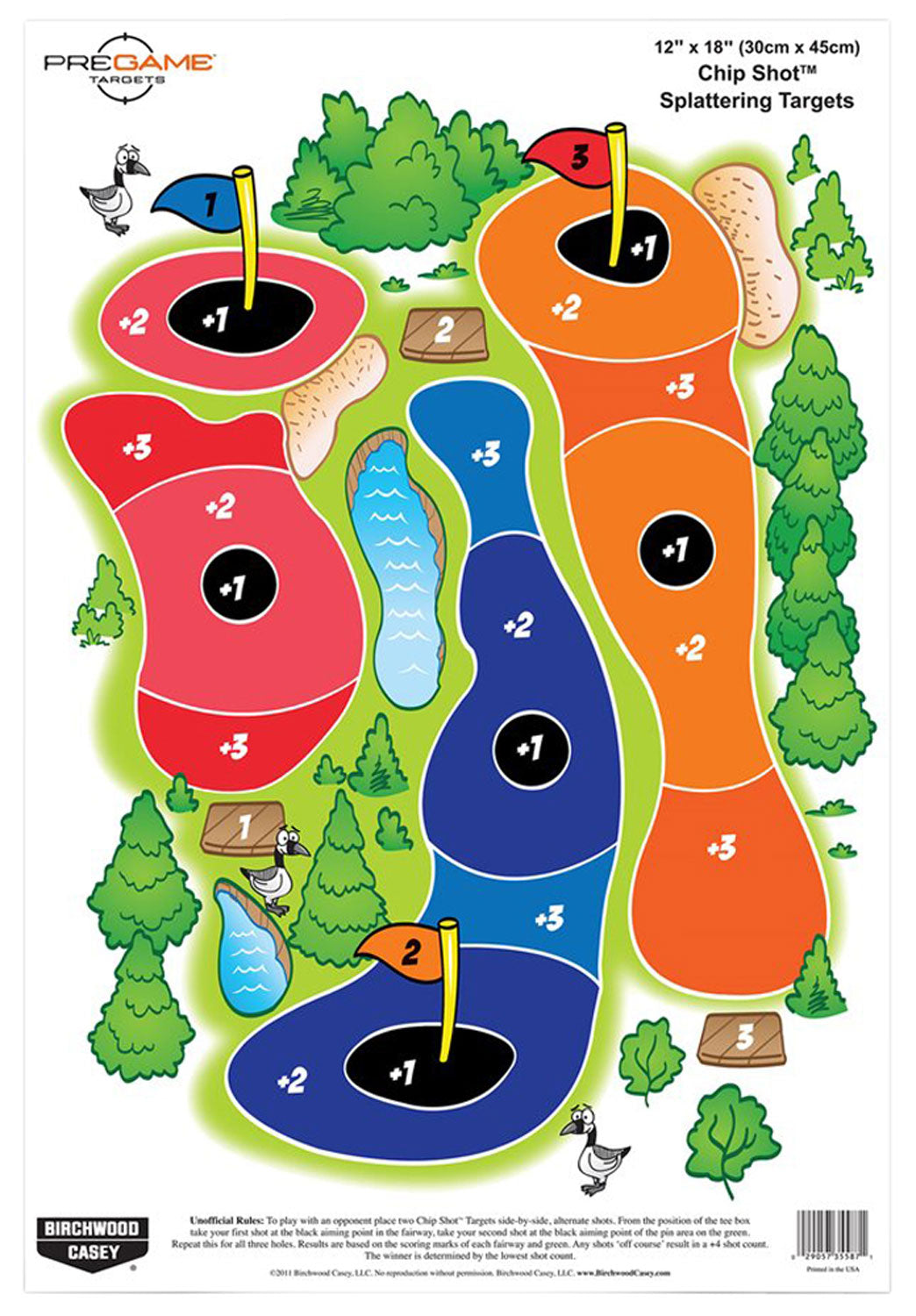 Birchwood Casey 35566 Pregame Self-Adhesive Multi-Color Chip Shot Paper Targets 8Pk