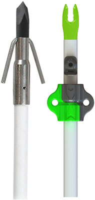 Muzzy Fish Arrow Gar Point Bottle Slide with Green X Nock