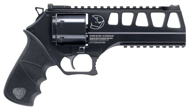 Chiappa Firearms CF340350 60SAR *CA Compliant L Frame 44 Mag 6 Shot 6" Black Steel Barrel & Cylinder, Black Alloy Frame, Hogue Rubber Grip
