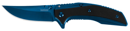 Kershaw 8320 Outright 3" Folding Trailing Point Blue PVD Coated 8Cr13MoV SS Blade G10/SS Handle Deep-Carry Clip