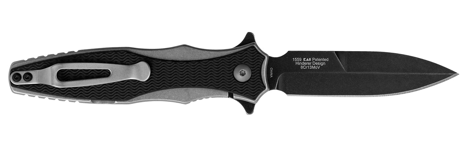 Kershaw 1559 Decimus 3.25" Folding Spear Point Blackwash 8Cr13MoV Stainless Blade Glass-Filled Nylon/SS Handle Deep-Carry Clip