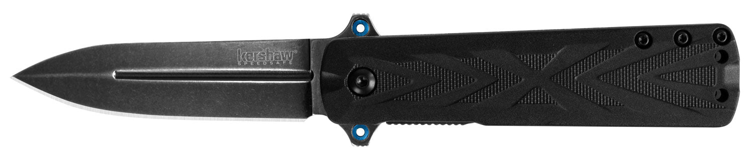 Kershaw 3960 Barstow 3" Folding Spear Point BlackWash 8Cr13MoV Stainless Blade Black Nylon Handle Blue Tube Spacers Pocket Clip