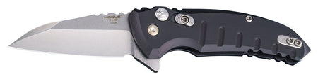Hogue 24160 X1 MicroFlip 2.75" Folding Wharncliffe Knife Tumble Polished CPM 154 SS Blade Black Anodized Aluminum Handle with Clip