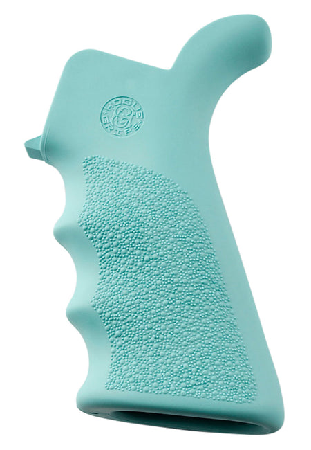 Hogue 13024 AR-15/M16 OverMolded Beavertail Grip Aqua Blue Cobblestone with Finger Grooves