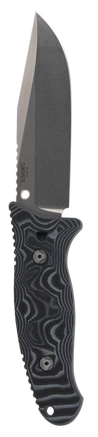 Hogue EX-F02 4.5" Fixed Clip Point Plain Blade Knife, Black 154CM SS, G-Mascus Black G10 Handle with Lanyard Hole
