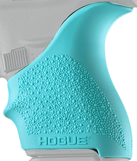 Hogue 18204 HandAll Beavertail Rubber Grip Sleeve Compatible with Glock 42 and 43, Aqua Blue