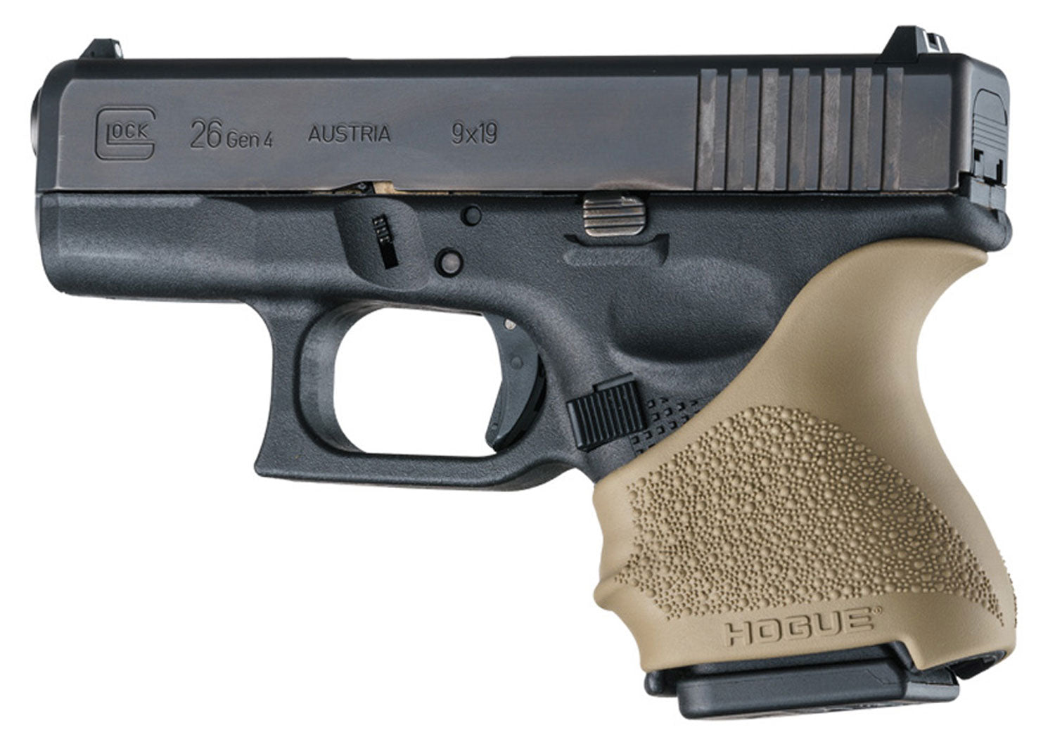 Hogue 18603 Beavertail Grip Sleeve Glock 26/27 FDE Textured Rubber