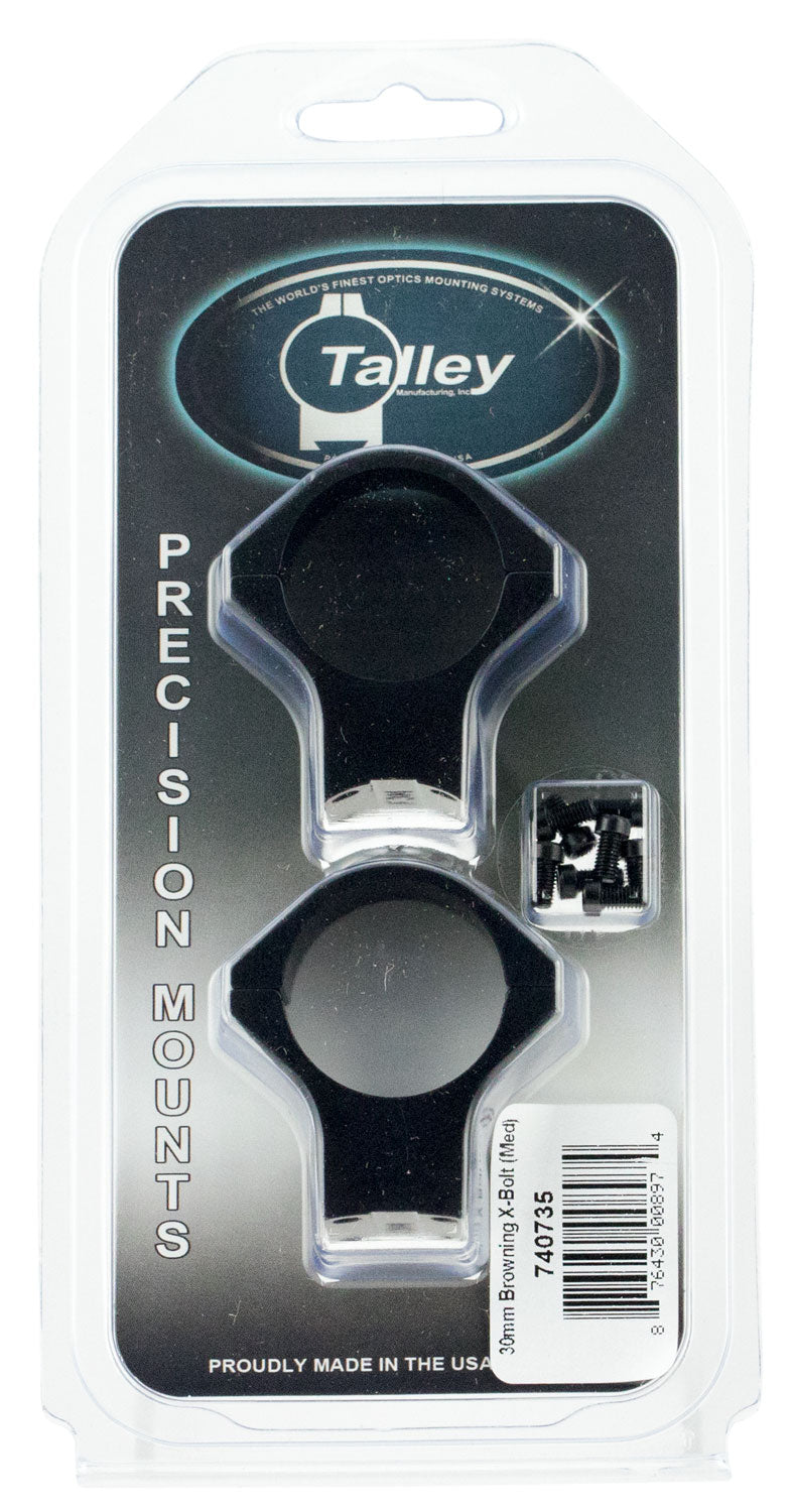 Talley X-Bolt Medium Ring One-Piece Scope Mount Combo Black Aluminum 30mm Tube