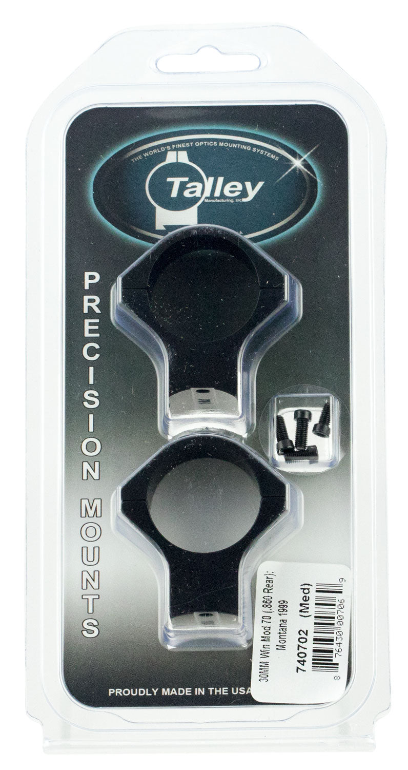 Talley 740702 Integrated Scope Mount Ring Combo Montana 1999 30mm Medium Height Black