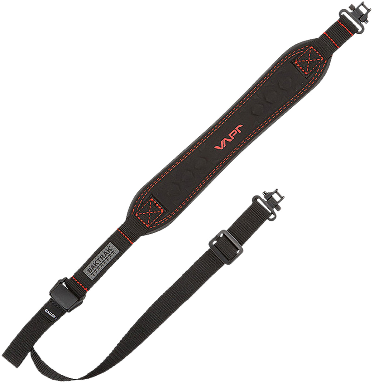 Allen 8375 Vapor Black and Red Nylon BakTrak Adjustable Rifle Sling with Rubber Grip Panel