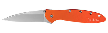 Kershaw 1660OR Leek 3-Inch Folding Drop Point 14C28N Steel Blade Orange Aluminum Handle Includes Clip