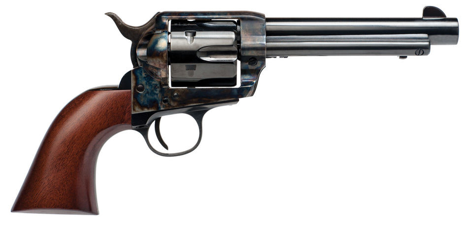 Cimarron PP401 Frontier Pre-War 1896-1940 38 Special/357 Mag 6 Shot, 5.50" Blued Steel Barrel, Blued Cylinder, Color Case Hardened Steel Frame, Walnut Grip, Exposed Hammer