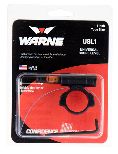 Warne USL1 1 Inch Tube Universal Scope Level Black Aluminum Deployable