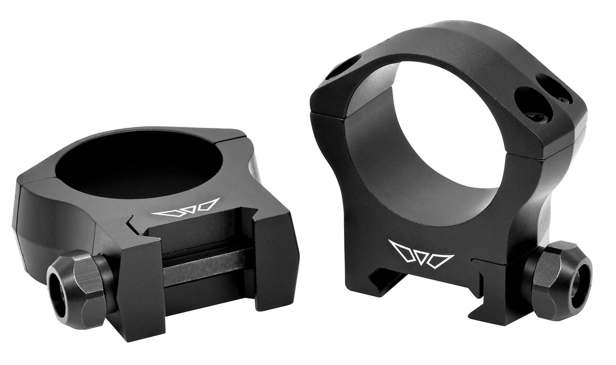 Warne 7214M 30mm Medium Mountain Tech Scope Rings Black 0 MOA
