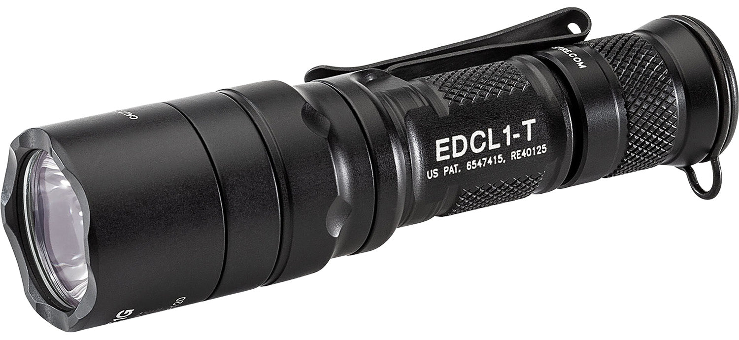 SureFire EDCL1-T Dual-Output Everyday Carry Flashlight Black Anodized 500 Lumen LED