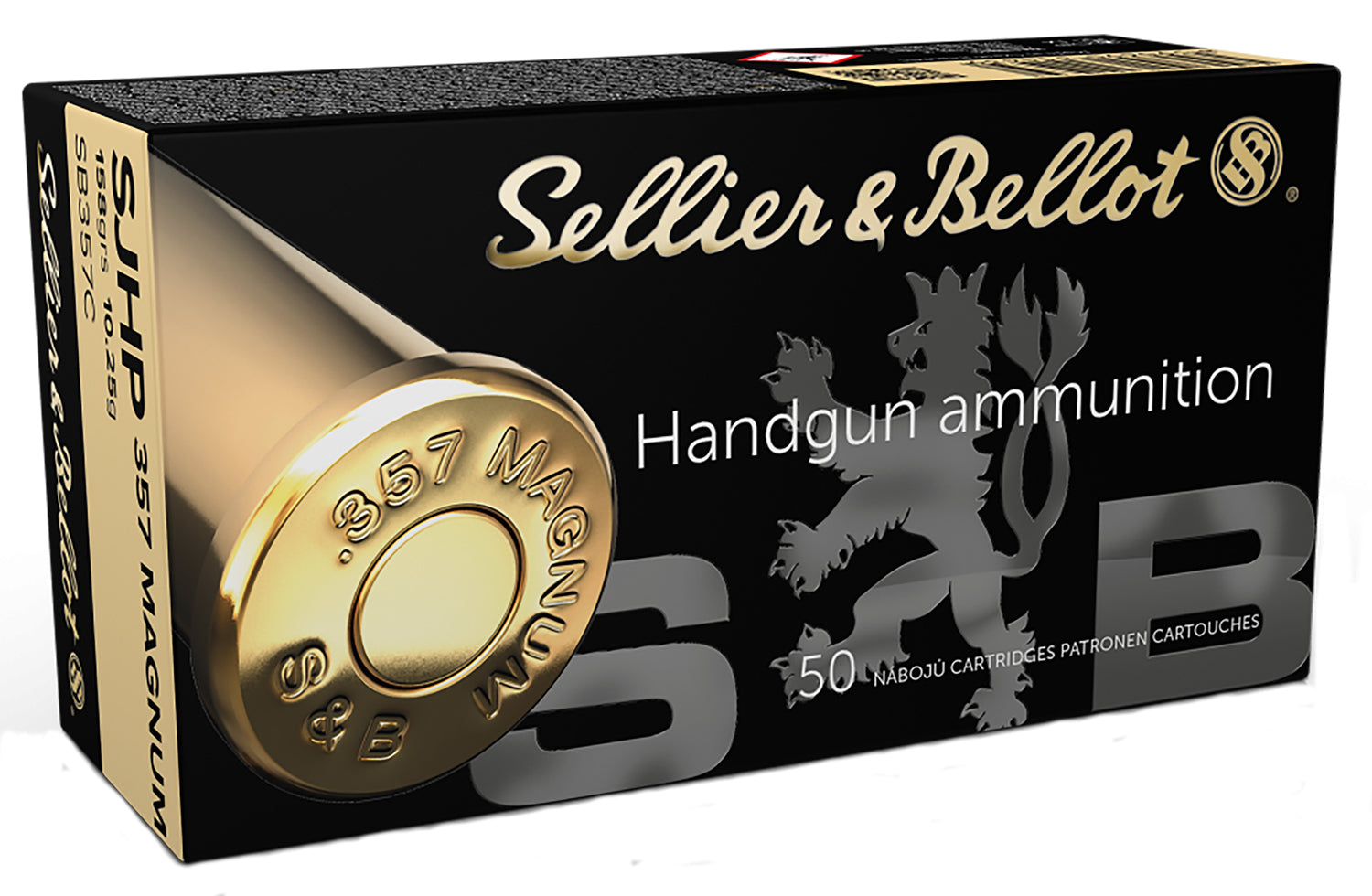 Sellier and Bellot .357 Magnum Handgun 158 grain Semi Jacketed Hollow Point ammunition